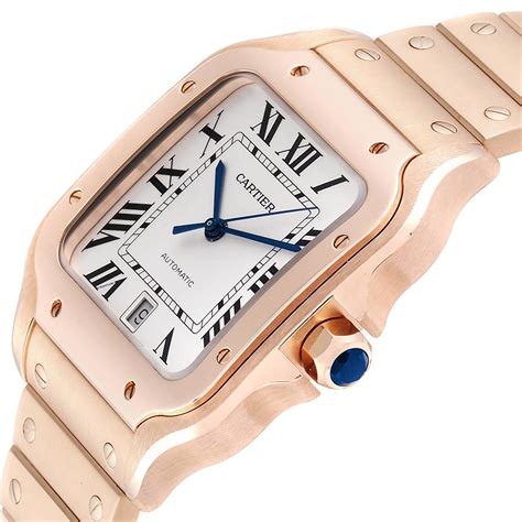 cartier santos rose gold price|cartier santos 100 large.